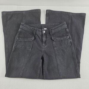 NEW Divided Wide-Leg Jeans Black Rigid Denim Women's 6 Grunge